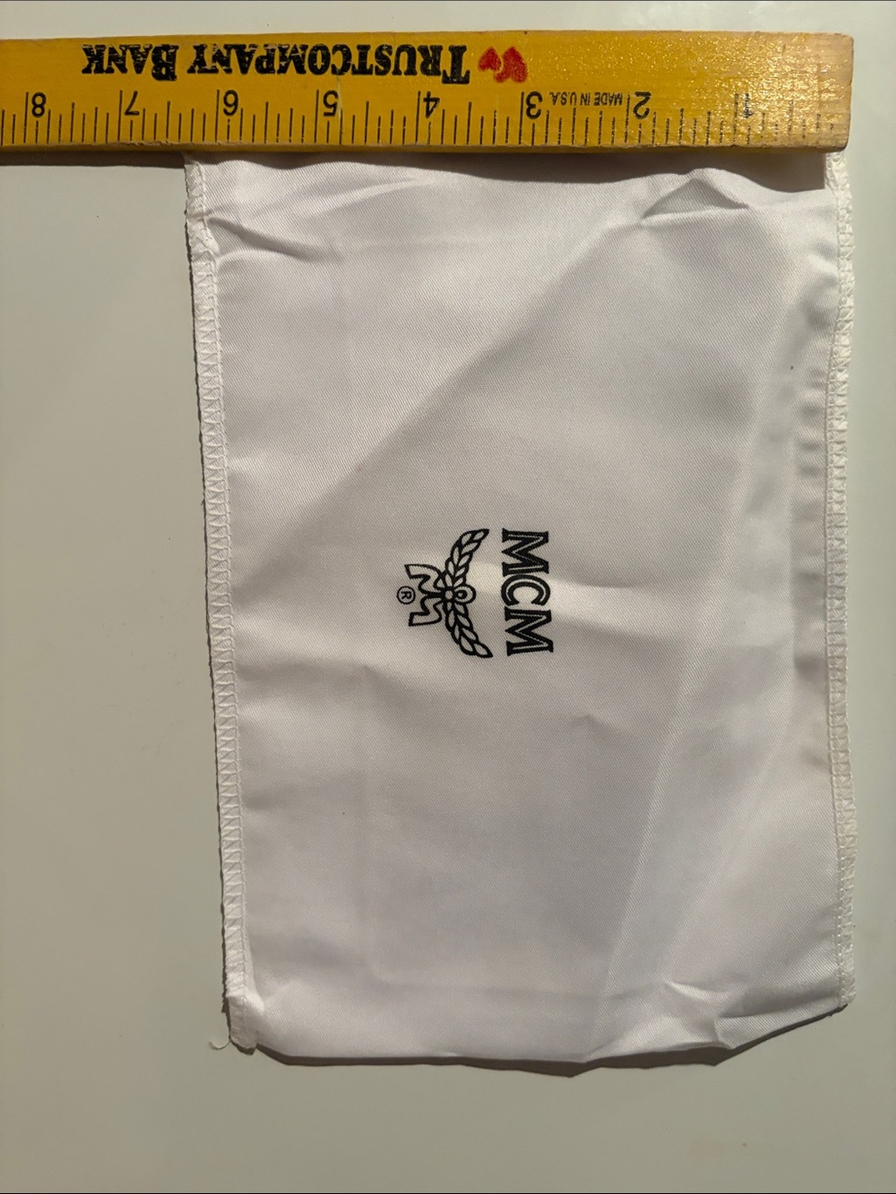 Designer- like  white satin and Black Logo Dust Pouch - Picture 3 of 4